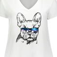 thumbnail image 4 of Inktastic French Bulldog Portrait with Sunglasses Women's Plus Size V-Neck T-Shirt, 4 of 5