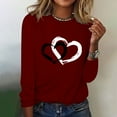 thumbnail image 2 of Mikilon Women's 3/4 Sleeves Sweatshirts Fashion Graphic Print Blouse Round Neck Casual Tops, 2 of 4