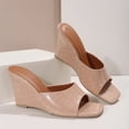 thumbnail image 4 of LEEYNEER Women Sandals Clearance 2023! Women‘s Platform Wedge Sandals Extremely Comfy Slides Sandals New Sloping Heels For Casual Wearing Sandals Retro Open Toe Slippers Non-Slip, 4 of 6