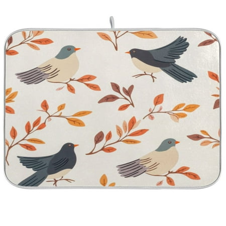 

Kitchen Drying Mat 18x24In Drying Dish Mat Dish Drying Mats Kitchen Countertop Multi-Function Drain Drying Mat Kitchen Table Colorful Birds Cute