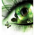 thumbnail image 3 of Abstract Duvet Cover Set, Surreal Natural Art a Swan Floating in Eye and Flying Butterflies, Decorative 3 Piece Bedding Set with 2 Pillow Shams, Queen Size, Green Black White, by Ambesonne, 3 of 3