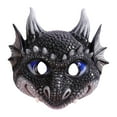 thumbnail image 2 of Tema de la película Máscaras de dragón 3D para con banda elástica Cubierta facial Máscara de dinosaurio para cosplay, carnaval, Halloween, Negro Salvador Dali Cubierta facial para niños, 2 of 8