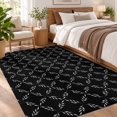 White Rug With Diamond Pattern White Diamond Lattice Area Rug 3'x5', Black Retro Plaid Texture Soft ...