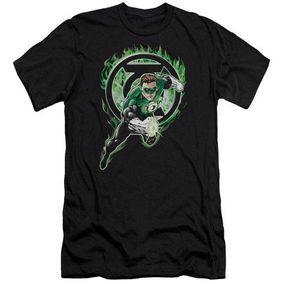 Green Lantern Space Cop Premium Canvas Adult Slim Fit 30/1 T-Shirt Black