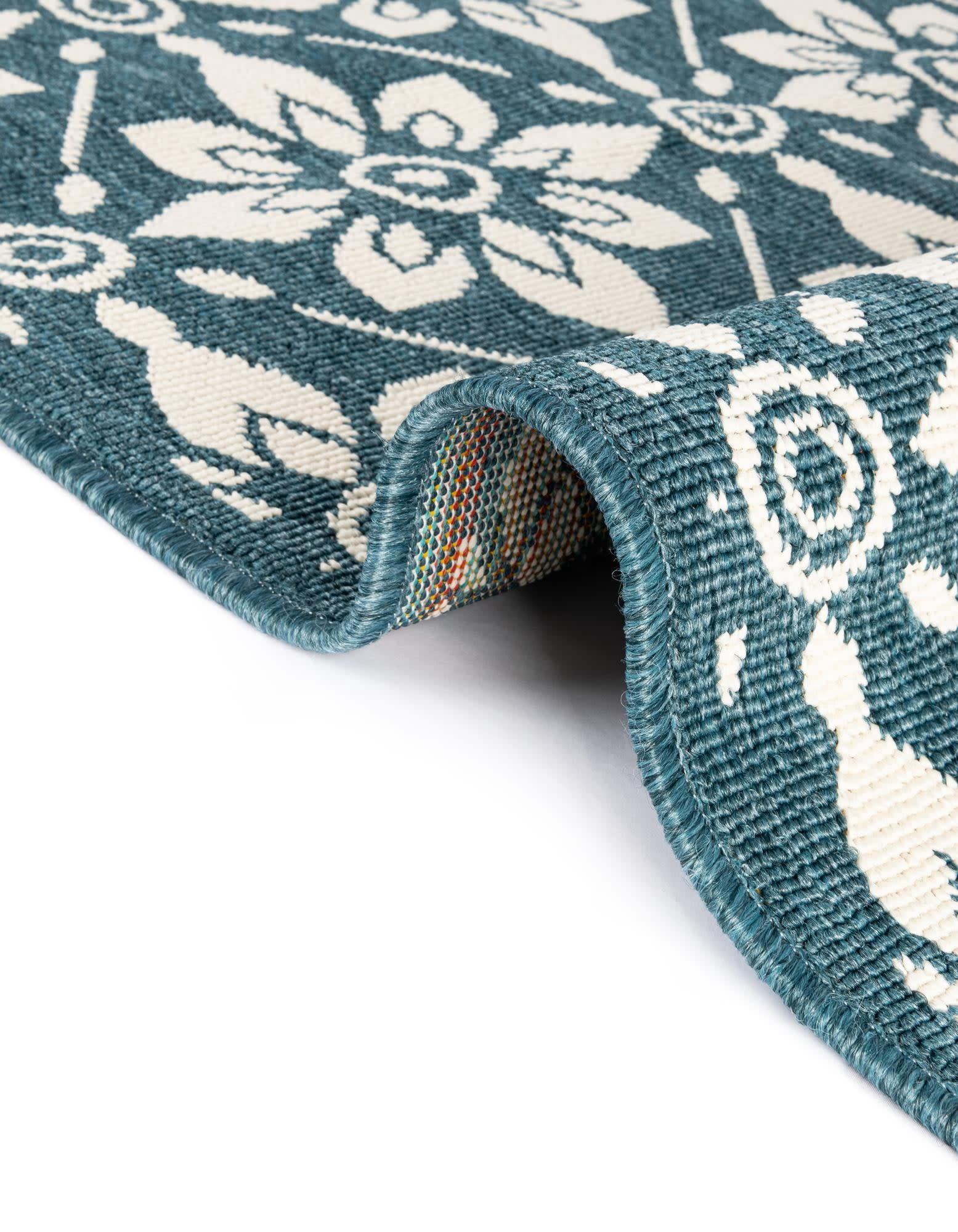 Unique Loom Outdoor Trellis Collection Area Rug - Tiles (2' x 3' 1" Rectangle Navy Blue/Ivory)