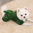 thumbnail image 1 of Pijama de perro de peluche con diseño de dinosaurio, abrigo para perro, sudadera con capucha para cachorro, disfraz de fiesta para perro y gato, cosplay de animales, ropa para perro, verde M, 1 of 5