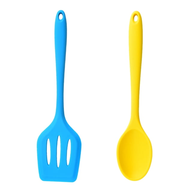 Juego de utensilios de cocina de 2 piezas, utensilio de cocina de silicona para utensilios de cocina antiadherentes, resistente al calor