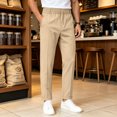 thumbnail image 4 of Akiihool Beach Pants for Men Men's Premium Classic Fit Waist Flat Front Pant Khaki,XL, 4 of 8