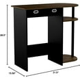 thumbnail image 6 of Furinno Go Green Home Laptop Notebook Computer Desk/Table, Columbia Walnut/Black/Dark Brown, 11193 CWN/BK/DBR, 6 of 11