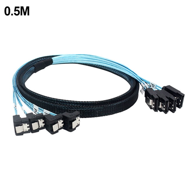 7P SATA 3.0 Mini SAS Cable 6Gbps 4 SATA a 4 SATA Cable de datos para SSD (0,5 m) Hugtrwg Nuevos Originales