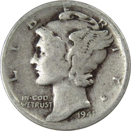 1941 S Mercury Dime G Good 90% Silver 10c US Coin Collectible