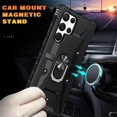 thumbnail image 4 of Case for Samsung Galaxy S23 Ultra Case Military Grade Drop Case with Kickstand Metel Ring Magnetic Holder Shockproof Protective for Galaxy S23 Ultra Phone Case (Black), 4 of 17