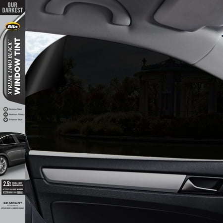 Gila® Extreme Limo Black™ 2.5% VLT Automotive Window Tint DIY Glare Control UV Blocking 24in x 78in (2ft x