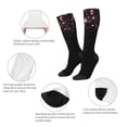 thumbnail image 3 of Naloa Sparkling Pink Night Sky Knee Socks, High Socks Long Stretchy Sock Women Knee High Stocking, Long Socks for Women, 3 of 6