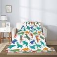 thumbnail image 2 of Sikiie Colorful Dinosaur Cozy Flannel Fleece Throw Blanket: Lightweight & Thick for All Seasons - Perfect for Women, Men, & Kids", 2 of 6