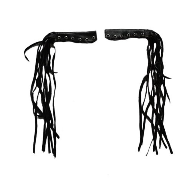 Fringed Black Leather Motorcycle Brake Clutch Covers