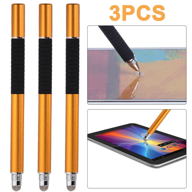 Lápiz Pantalla Táctil Capacitivo Precisión 2 en 1 5 Piezas para IPhone IPad (dorado)