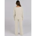 thumbnail image 5 of Luniro Lounge Sets for Women Fall Pajamas Set Ribbed Knit Long Sleeve Top Pants 2 Piece Outfits, 5 of 8