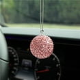thumbnail image 3 of Hloma Car Rear View Mirror Rhinestones Ball Pendant Hanging Ornament Interior Decor, 3 of 8
