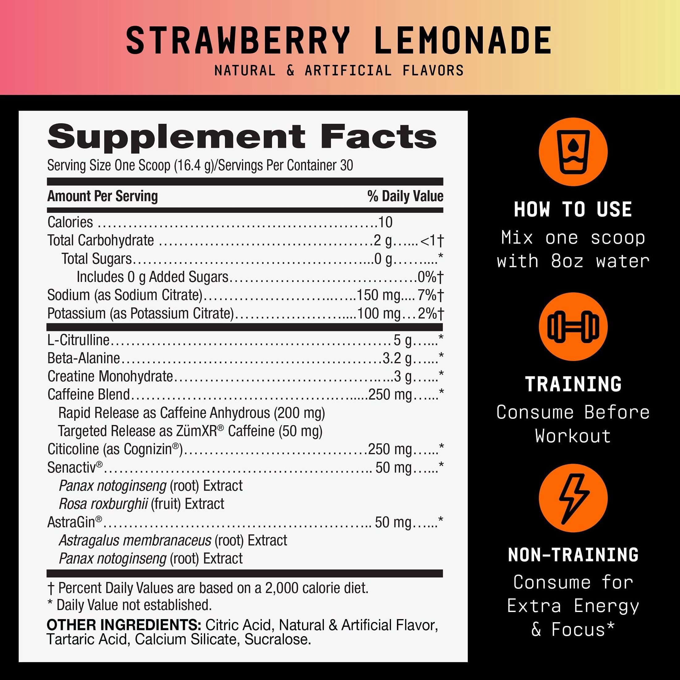 BEYOND RAW LIT V2 Clinical Strength Pre Workout Powder, Hits Harder, Bigger Pumps, Caffeine, L-Citrulline, Creatine, Strawberry Lemonade, 30 Servings