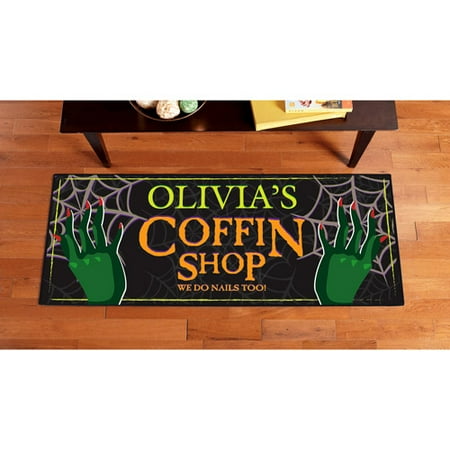Personalized Halloween 60" x 23" Door Runner, Coffin Shop
