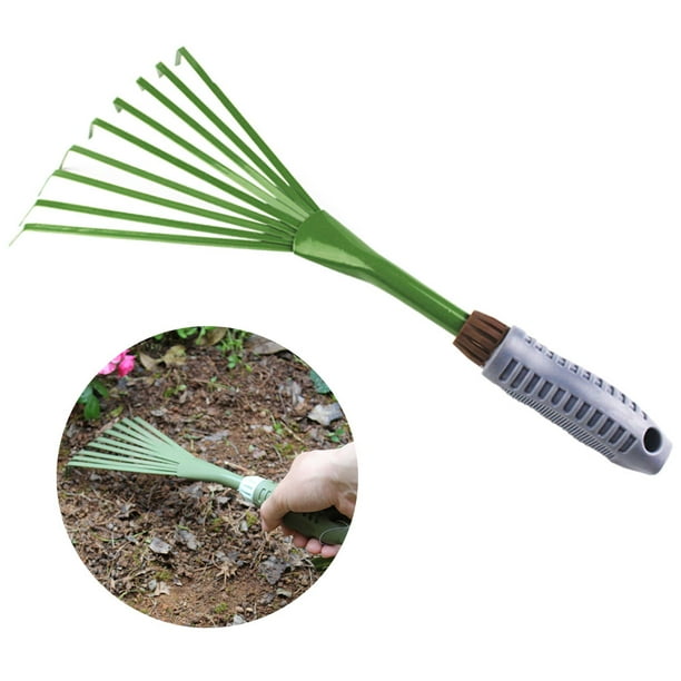 Ergonomic Grip NonSlip Handle Hand Shrub Rake Gardening Hand Tools