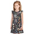 thumbnail image 1 of Fotbe Wildflower Watercolor 1 Vestido de Dormir para Niñas de 3 a 10 Años, Mangas Cortas, Estilo Princesa, Pijama Camisón con Mangas Voladas-X-Large, 1 of 6