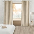 thumbnail image 2 of Topfinel 100% Blackout Luxury Velvet Curtain, 84 inches Long Rod Pocket Back Thermal Insulated Noise Reduce Curtains for Living Room Bedroom, 2 Panels,52 x 84 inch,Beige, 2 of 10