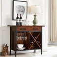 thumbnail image 2 of Pemberly Row Home Ironcraft Sturdy Wood Mini-bar/Wine Stand in Oak, 2 of 3