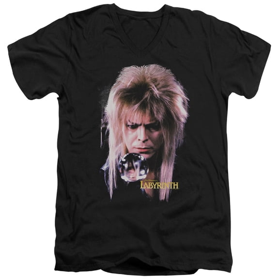 Labyrinth Goblin King S/S Adult V-Neck 30/1 T-Shirt Black