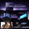 thumbnail image 3 of NIMO 15.6" IPS FHD AMD Ryzen 5 6600H 16GB DDR5 RAM 512GB SSD (6 Cores Up to 4.5GHz) AMD Radeon 660M GPU-Computer with 100W Type-C Gaming Laptop Backlit Keyboard Fingerprint, 3 of 5
