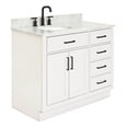thumbnail image 4 of Ariel Hepburn 43 In. Left Offset Oval Sink Vanity With 0.75 In. Carrara White Countertop In White, 4 of 10