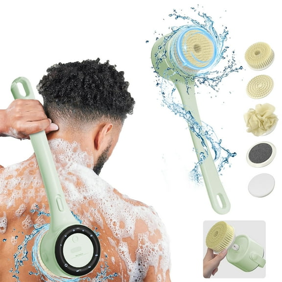 Konghyp Automatic Body Brush, Shower Brush, Waterproof Exfoliating Massage Brush, Rechargeable Back Scrubber, 360° Rotating Deep Cleansing Tool, Ergonomic Design, IPX7 Waterproof