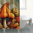 thumbnail image 4 of Fall Mushroom Pumpkin Rainbow Shower Curtain,Reusable Bath Curtain with Hooks Retro Polyester Fabric Curtains for Thanksgiving Day Fall Party Home Decor, 4 of 5