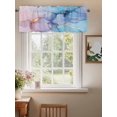 thumbnail image 2 of Abstract Marble Turquoise Curtain Valances for Windows, Gradient Pink Blue Gold Foil Wavy Kitchen Valance Window Treatment, Light Filtering Block Curtains for Bathroom/Bedroom/Living Room 60'' x 18'', 2 of 9