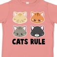 thumbnail image 4 of Inktastic Cats Rule with Cat Heads Boys or Girls Toddler T-Shirt, 4 of 5