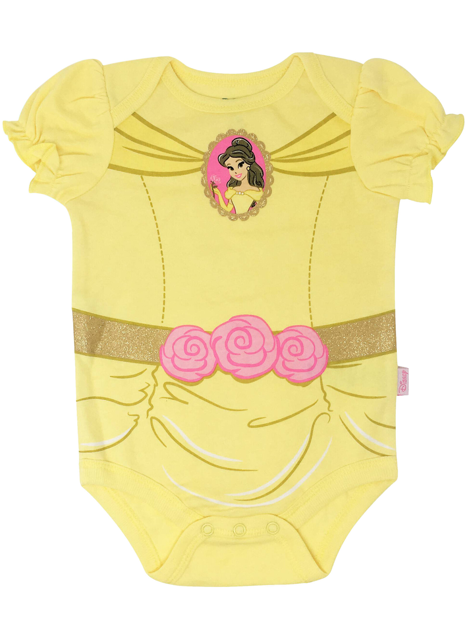 Disney Princess Snow White Belle Aurora Newborn Baby Girls 5 Pack Bodysuits Newborn to Infant - image 3 of 5