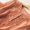 thumbnail image 4 of Gerichy Womens Summer Tops, Vintage 3/4 Sleeve Linen Tunic Tops for Women Floral Embroidered Tops Peasant Blouse Boho Shirts Bohemian Casual Tee, 4 of 7