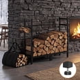 thumbnail image 1 of Étagère Extérieure Robuste pour Bois de Chauffage, Porte-Bûches en Acier Durable avec Housse Imperméable, Organisateur de Rangement en Bois Résistant aux Intempéries pour Patio, Pelouse, Jardin, 2,7 4 6 Ou 8 Pi, 1 of 8