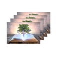 thumbnail image 4 of MKHERT Old Book with Magic Tree of Life On Vintage Wooden Table Placemats Table Mats for Dining Room Kitchen Table Decoration 12x18 inch,Set of 4, 4 of 4