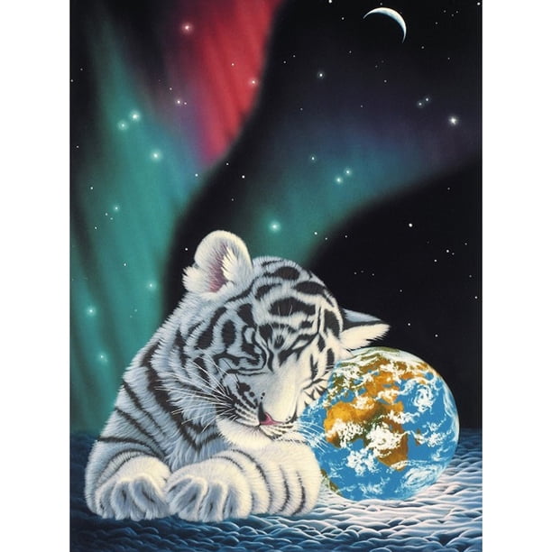 Cuadros Decorativos Kits de pintura de diamantes DIY, decoración del hogar de pared con taladro cuadrado completo de tigre pequeño Ehuebsd Nuevos Originales