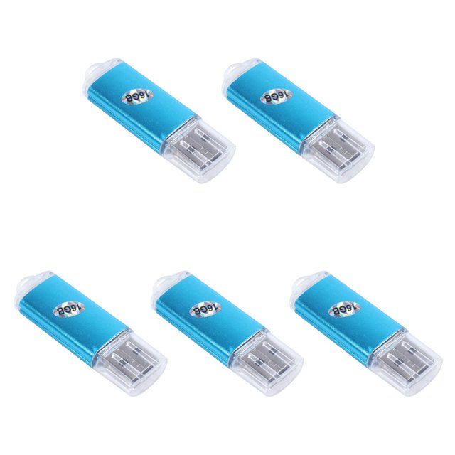 5X Usb Memory Stick Flash Pen Drive U Disk para Pc Tv Color: Azul Capacidad: 16Gb