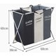 thumbnail image 3 of Cesta para Ropa Plegable con 3 Compartimentos, Multifunción Cestos para Lavandería Organizadores de Ropa Sucia Clasificador de Cestas para Lavar y Separar la Ropa, 3 of 4