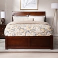thumbnail image 3 of Portland Queen Wood Platform Bed with Footboard & 2 Storage Drawers in Walnut, 3 of 9