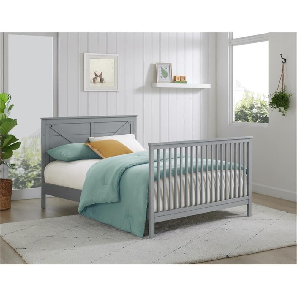Oxford Baby Montauk Full-Size Bed Conversion Kit, Farmhouse Gray