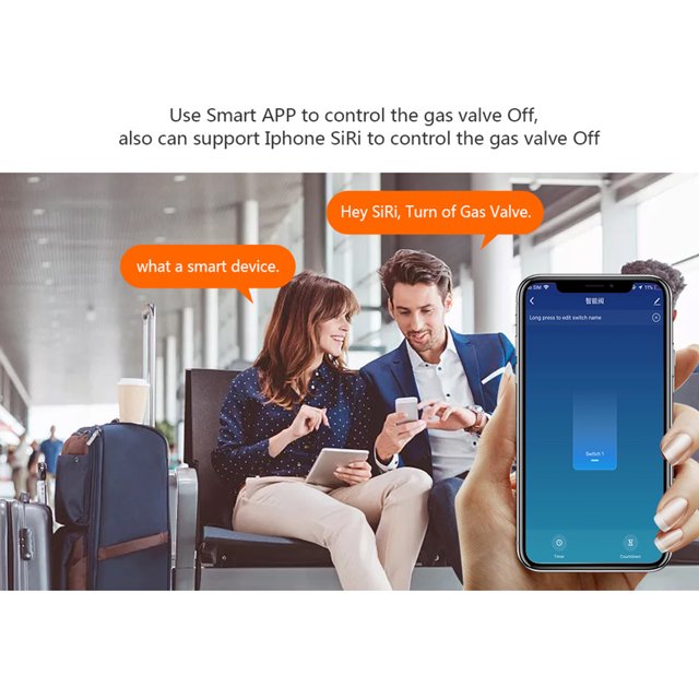 Válvula de gas de agua inteligente WiFi inalámbrica Controlador de apagado Aplicación de voz Control remoto Tmvgtek Para estrenar