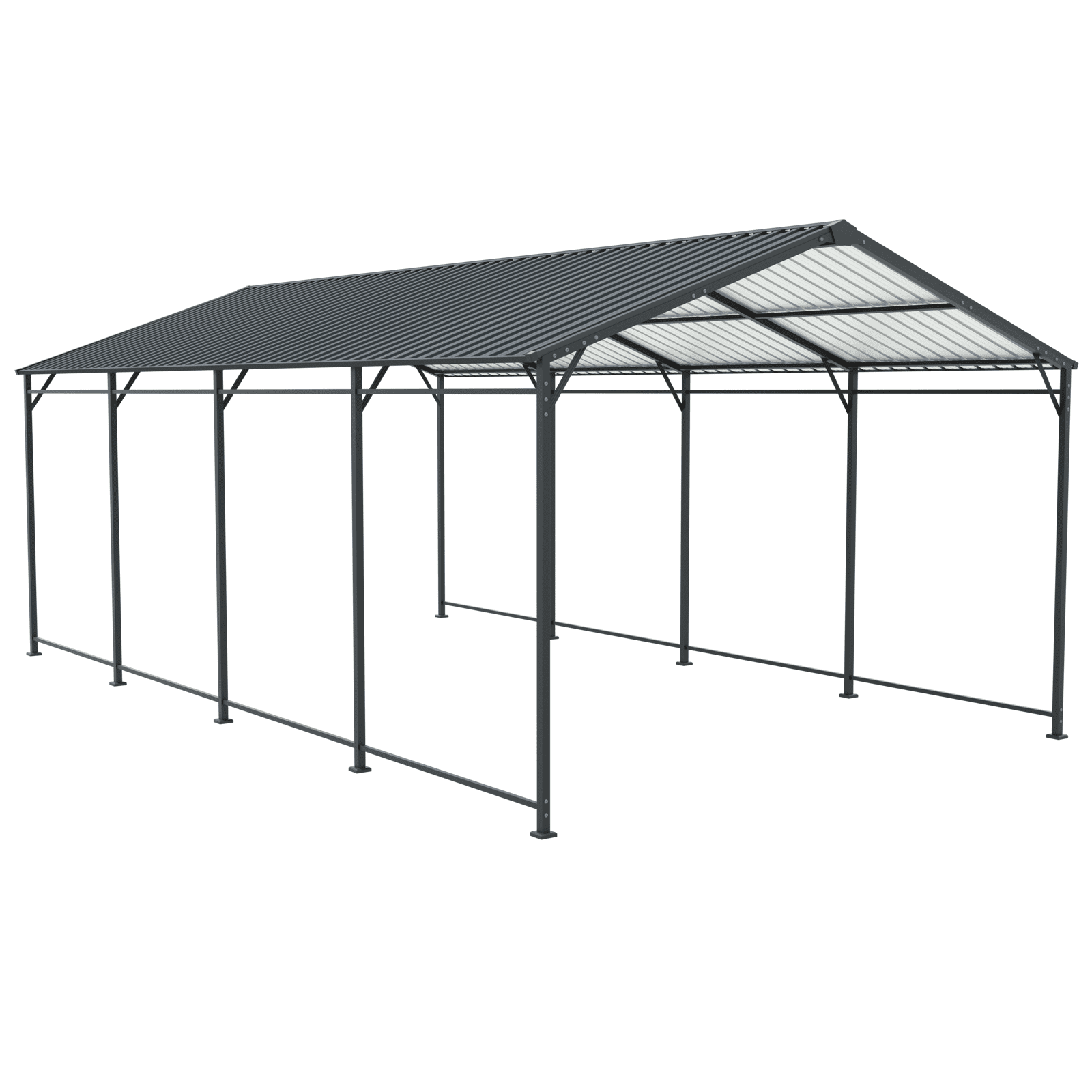 CarButler 12x21ft Outdoor Metal Carport Large Garage, Heavy Duty Carport with Galvanized Steel Roof and Frame,for Cars, Trucks, Boats and Tractors