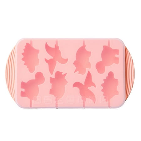 

8 Slots Lollipop Solid Soft Silicone Home Kitchen Universal Dinosaur Shape