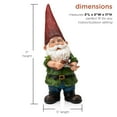 thumbnail image 4 of Alpine Corporation 11" Hunting Garden Gnome Outdoor Statue, Green, 4 of 12
