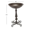 thumbnail image 3 of SAFAVIEH Orian Solid Rustic Outdoor Patio Bird Bath, Rustic Brown, 3 of 8